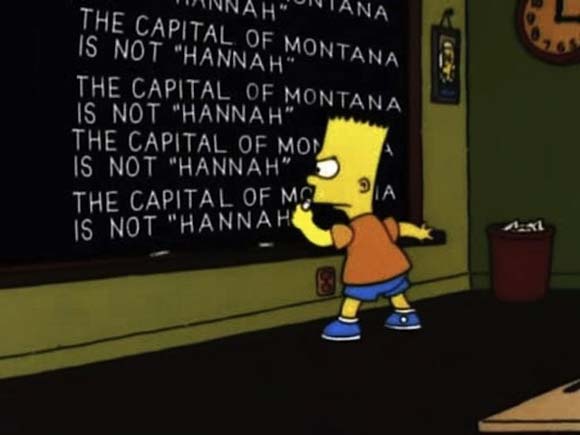 Funny Bart blackboard writings