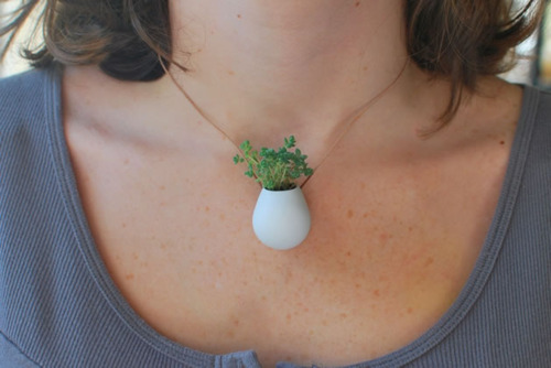 Nifty Necklace of the Day: Wearable planters by Etsy seller...